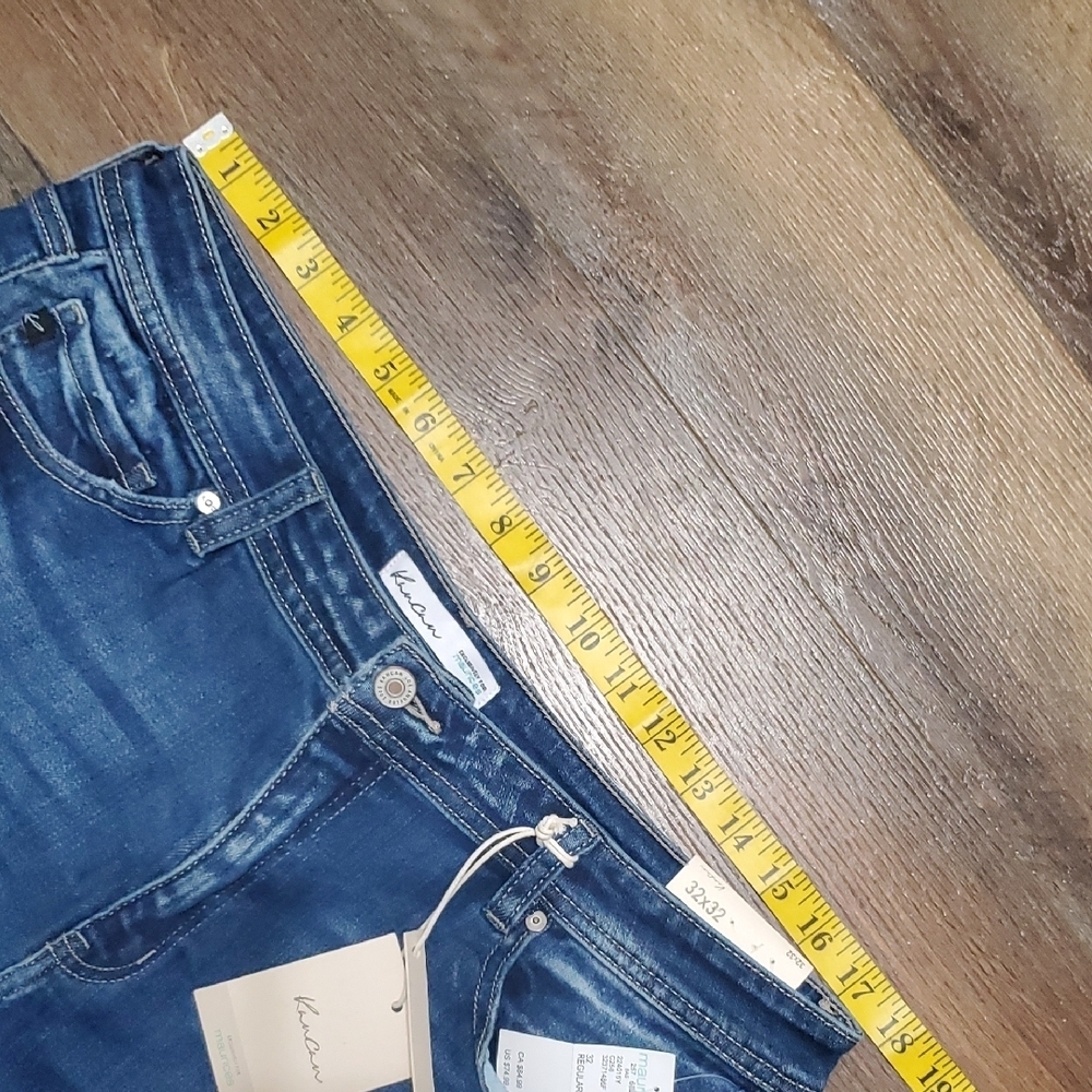 KanCan Blue Midrise Flare Wide Leg Jeans with Distressed Details - Picture 9 of 12